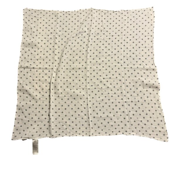 Aden + Anais Cotton Muslin Polka Dot Baby Blanket 47" X 47" White & Gray - Picture 2 of 3